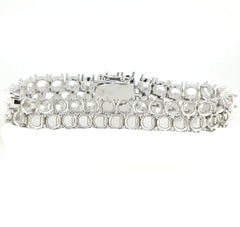 Sterling Silver Semi Mount Tennis Bracelet Setting Round RD 6.5x6.5mm Double Row