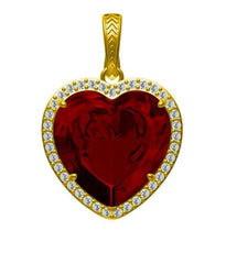 Sterling Silver Semi Mount Pendant Setting Heart HT 23.2x23.2x18 with White Topaz