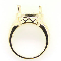 Art Deco Sterling Silver Semi Mount Ring Setting CU Cushion 13x13mm