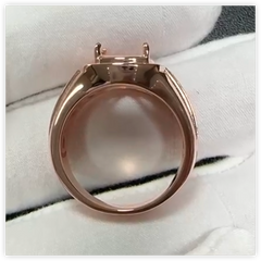 Men's Sterling Silver Semi Mount Ring Setting Cushion CU 10x10mm Male Ring Halo Topaz