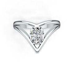 Sterling Silver Semi Mount Ring Setting Oval OV 7x5mm Simple Solitaire Minimal Design