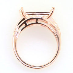 Art Deco Sterling Silver Semi Mount Ring Setting Cushion CU 14x14mm