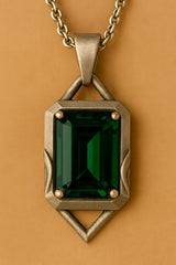Sterling Silver Semi Mount Pendant Setting Emerald OCT 6.38x6.50 x11.18 x10.89 x3.9mm