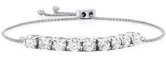 Sterling Silver Tennis Bracelet Semi Mount For Women Round RD 5x5mm Fully Adjustable