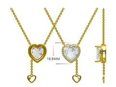 Custom Sterling Silver Pendant Amethyst Heart 12x12mm w/ CVD Diamond