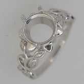 Custom Sterling Silver Semi Mount Ring Setting Round RD 12mm RD 5mm