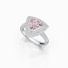 Sterling Silver Semi Mount Ring Setting Trillion TRI 8x8mm Halo Ring White Topaz Accent