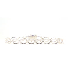 Sterling Silver Semi Mount Tennis Bracelet Setting Oval OV 9x7mm for Cabochon Stones