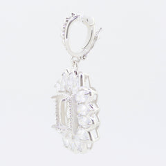 Sterling Silver Semi Mount Pendant Setting Cushion CU 14x10mm Halo