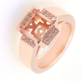 Art Deco Sterling Silver Semi Mount Ring Setting SQ Princess 8x8mm