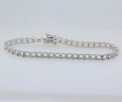 Sterling Silver Semi Mount Tennis Bracelet Setting Round RD 2x2mm for Cabochon Stones