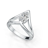 Sterling Silver Semi Mount Ring Setting Oval OV 7x5mm Simple Solitaire Minimal Design