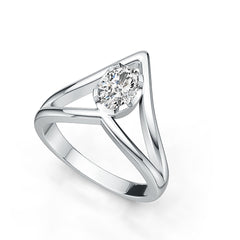 Sterling Silver Semi Mount Ring Setting Oval OV 7x5mm Simple Solitaire Minimal Design