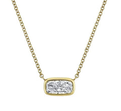 Sterling Silver Semi Mount Pendant Setting Emerald OCT 11x8.90x5.80mm Bezel with 18" Chain
