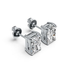 Sterling Silver Semi Mount Earrings Setting Emerald OCT 6x4mm Stud