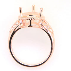 Art Deco Sterling Silver Semi Mount Ring Setting Pear PE 16x10mm