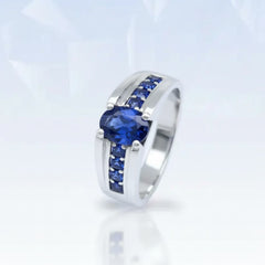 Custom Men's Sterling Silver Semi Mount Ring Setting Oval OV 5.3mm x 4.2mm
