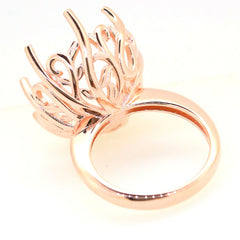 Art Deco Sterling Silver Semi Mount Ring Setting Round RD 20x20mm