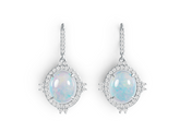 Elegant Oval Birthstone Drop Earrings – 12 Gemstone Variants, Premium Micro-Pavé PJC1634E