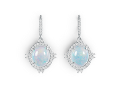 Elegant Oval Birthstone Drop Earrings – 12 Gemstone Variants, Premium Micro-Pavé PJC1634E