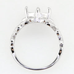 Custom Sterling Silver Semi Mount Ring Setting Round RD 12mm RD 5mm