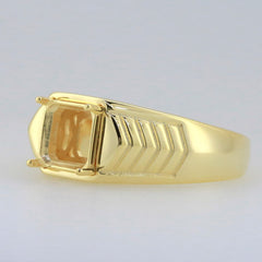 Men's gold semi mount ring setting with square gemstone placeholder, stylish design for custom gemstones.