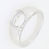 Sterling Silver Semi Mount Ring Setting Oval OV 9x7mm Bezel Set