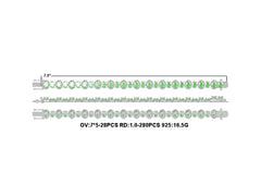 Lot of 26 Tourmaline for Sterling Silver Semi Mount Tennis Bracelet Setting Oval OV 7x5mm Cabochon Halo w/ CVD (Copy)