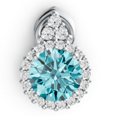 Elegant Round Halo Birthstone Pendant Earrings – 12 Gemstone Variants, Premium Micro-Pavé, Luxury Sparkling Jewelry PJC1841P