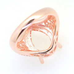 Art Deco Sterling Silver Semi Mount Ring Setting Pear PE 14x10mm