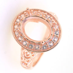 Art Deco Sterling Silver Semi Mount Ring Setting SQ Princess 8x8mm