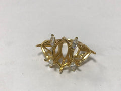 Sterling Silver Semi Mount Ring Setting MQ 11.1x16.7 PE 13.1x10.9 PE 13.2x11.0