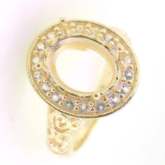 Art Deco Sterling Silver Semi Mount Ring Setting SQ Princess 8x8mm