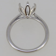 Sterling Silver Semi Mount Ring Setting Round RD 8.3x8.3mm Tulip Head Design