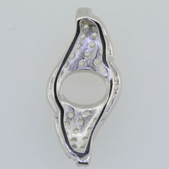 Sterling Silver Semi Mount Pendant Setting Oval OV 10x8mm Halo White Topaz