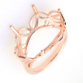 Art Deco Sterling Silver Semi Mount Ring Setting Marquise MQ 26x15mm