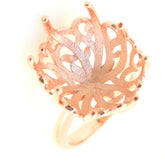 Art Deco Sterling Silver Semi Mount Ring Setting Round RD 20x20mm