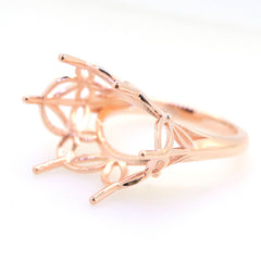 Art Deco Sterling Silver Semi Mount Ring Setting Marquise MQ 26x15mm