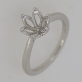 Sterling Silver Semi Mount Ring Setting Round RD 8x8mm Tulip Head Design