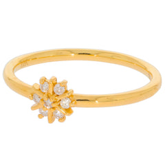 Elegant 22K gold ring featuring a flower design with sparkling diamonds, perfect for adding luxury to any jewelry collection.