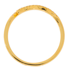 22K yellow gold ring with a smooth finish and diamond accents, perfect for elegant and luxurious styles.