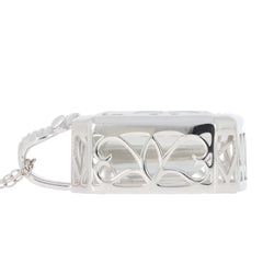 Elegant sterling silver pendant featuring intricate filigree design, perfect for showcasing its emerald green amethyst gemstone.