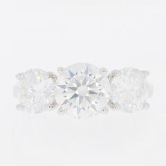 Round White Moissanite Sterling Silver Ring featuring sparkling gemstones, ideal for luxury and elegance.