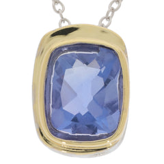 Elegant blue tanzanite sterling silver pendant with a sparkling gemstone, perfect for any sophisticated jewelry collection.
