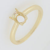 Custom Sterling Silver Semi Mount Ring Setting with a simple solitaire minimal design for 8x6mm oval gemstones.