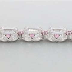 Emerald White Moissanite Sterling Silver Bracelet showcasing sparkling gemstones in elegant design.