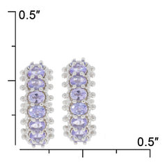 Elegant Oval Purple Sapphire Sterling Silver Earrings showcasing sparkling gemstones, perfect for a sophisticated collection.