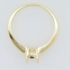 Custom Sterling Silver semi mount ring setting with a simple solitaire design for an 8x6mm oval gemstone.