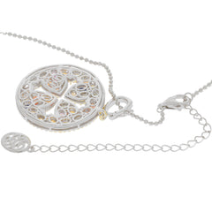 Multiple Color Sapphire Sterling Silver Pendant with intricate design and stylish chain, perfect for elegant occasions.