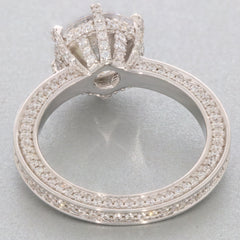 White Moissanite sterling silver ring with a dazzling gemstone and intricate accent detail.